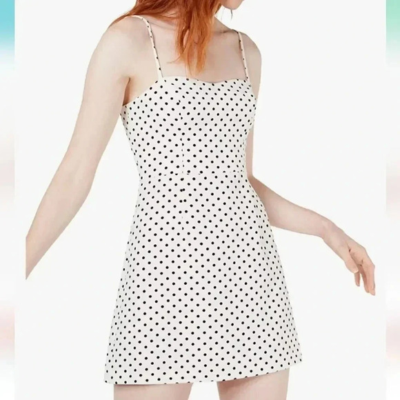 Lulu's Polkadot Spaghetti Strap Mini Casual Sundress Dress White Size Large. - Picture 2 of 11